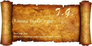 Tassy György névjegykártya